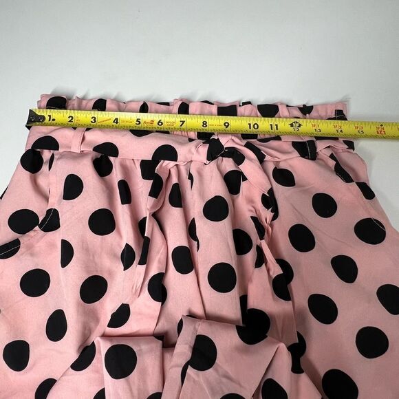 HXH Ruffle Detail Polka Dot Wide Leg Pants PINK BLACK SIZE XL - Picture 9 of 11